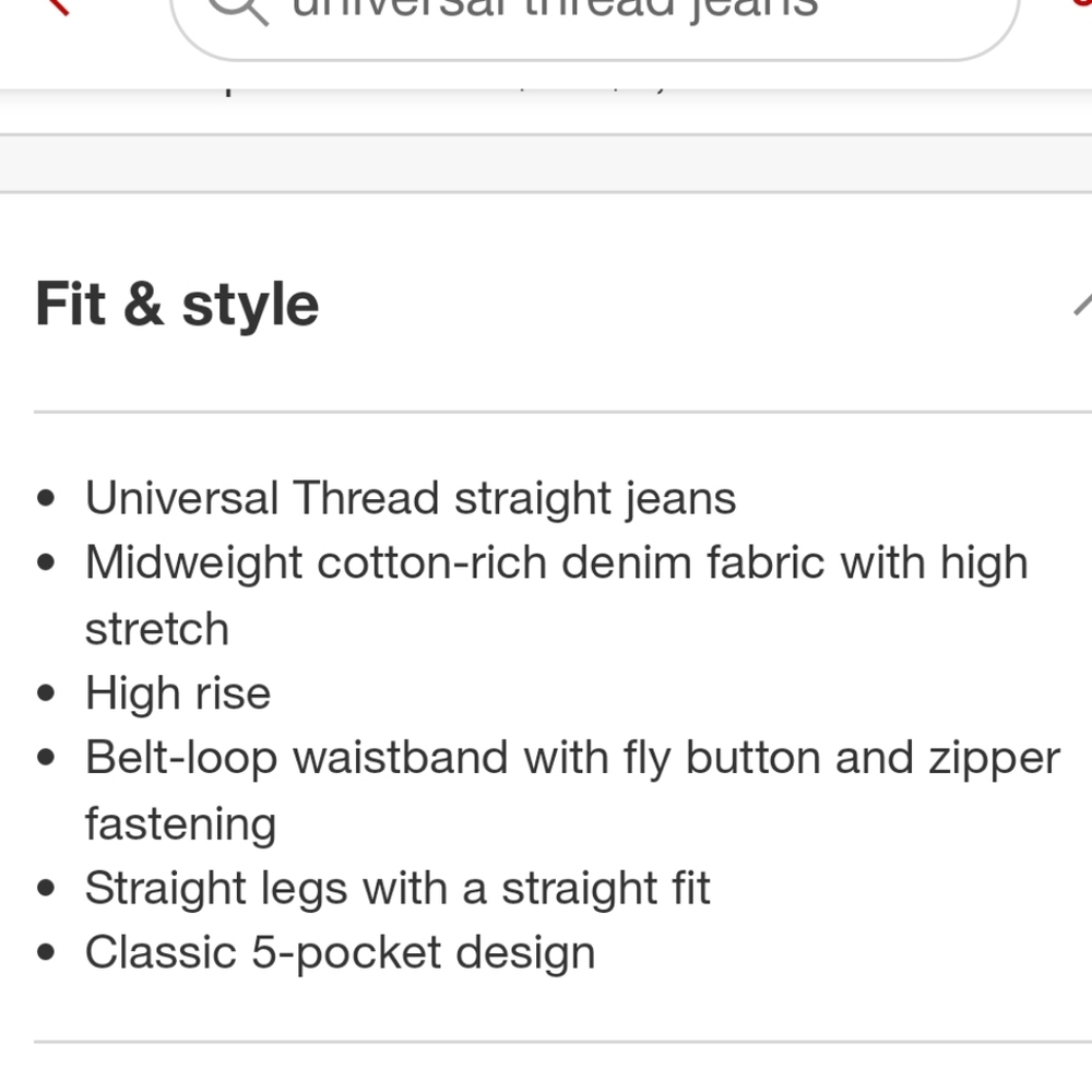 Universal Thread High Rise Straight Women's Jeans - Picture 7 of 8